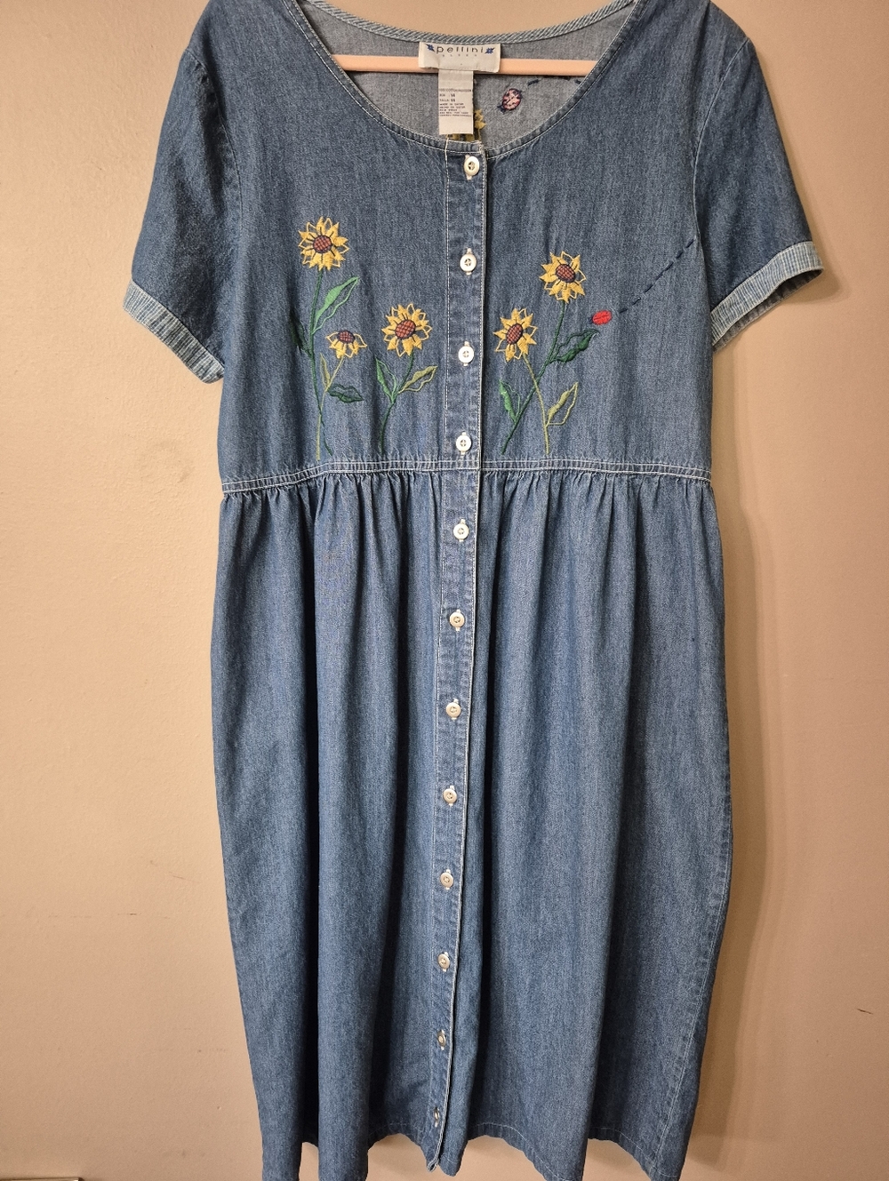 Vintage Embroidered Denim Shirtdress